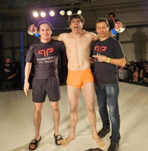 Paul Perperidis, Simon Posener and Conner Lang after 1st RND RNC - Posener's MMA Vancouver